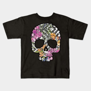 Tropical Floral Skull Kids T-Shirt